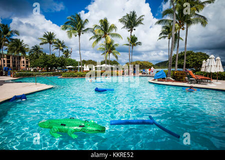 Aux îles Vierges, st. thomas, Grand Bay, le Ritz Carlton st. thomas, piscine Banque D'Images