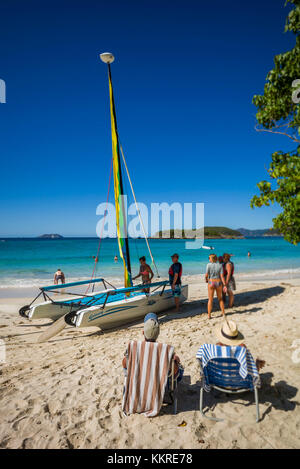 Aux îles Vierges, st. john, maho bay, maho bay beach Banque D'Images