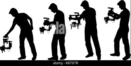 Poche avec Vidéographe - vector silhouettes steadycam Illustration de Vecteur