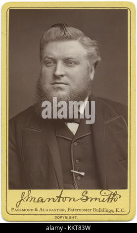 Joseph Manton Smith (1844-1900), prédicateur anglais du 19e siècle, musicien et ami personnel et biographe de Rev. Charles Haddon Spurgeon. Manton Smith a aidé à établir son orphelinat Spurgeon à Stockwell en 1867. Banque D'Images