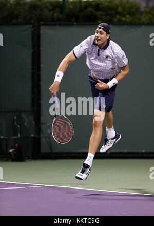 KEY BISCAYNE, FL - 25 MARS : John Isner le 6 mars de l'Open de Miami au Crandon Park tennis Centre le 25 mars 2017 à Key Biscayne, Floride personnes : John Isner Banque D'Images