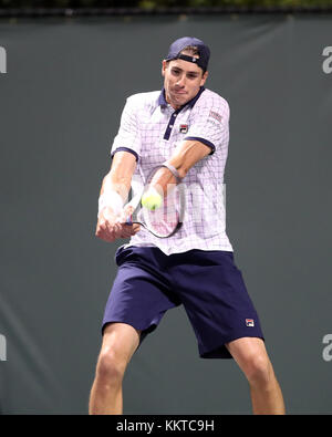 KEY BISCAYNE, FL - 25 MARS : John Isner le 6 mars de l'Open de Miami au Crandon Park tennis Centre le 25 mars 2017 à Key Biscayne, Floride personnes : John Isner Banque D'Images