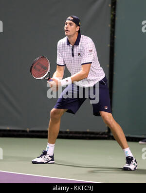 KEY BISCAYNE, FL - 25 MARS : John Isner le 6 mars de l'Open de Miami au Crandon Park tennis Centre le 25 mars 2017 à Key Biscayne, Floride personnes : John Isner Banque D'Images