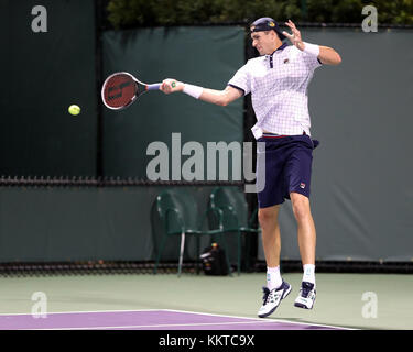 KEY BISCAYNE, FL - 25 MARS : John Isner le 6 mars de l'Open de Miami au Crandon Park tennis Centre le 25 mars 2017 à Key Biscayne, Floride personnes : John Isner Banque D'Images