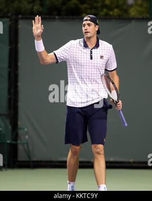 KEY BISCAYNE, FL - 25 MARS : John Isner le 6 mars de l'Open de Miami au Crandon Park tennis Centre le 25 mars 2017 à Key Biscayne, Floride personnes : John Isner Banque D'Images