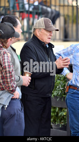 WELLINGTON, FL - MARS 25 : LUMIÈRES NOCTURNES DU SAMEDI : $500 000 ROLEX GRAND PRIX CSI5. L'acteur Robert Duvall et les stars de l'émission de télévision West Texas Investors Club (Mike 'Rooster' McConaughey & Wayne 'Butch' Gilliam) assistent au Winter Equestrian Festival (WEF), le plus grand événement équestre de chasseur/sauteur au monde, qui s'est tenu au Palm Beach International Equestrian Center le 25 mars, 2017 à Wellington, Floride. Personnes : Robert Duvall transmission Réf : FLXX doit appeler si intéressé Michael Storms Storms Groupe des médias Inc. 305-632-3400 - Cell 305-513-5783 - Fax MikeStorm@ao Banque D'Images