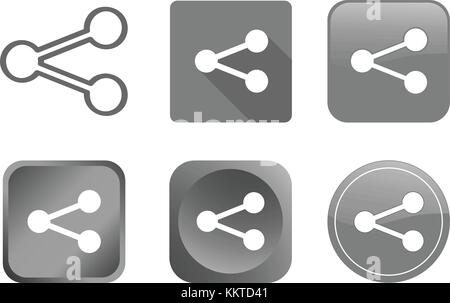 Partager des icônes et boutons - vector Illustration de Vecteur