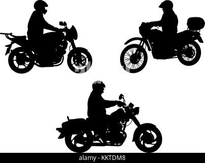 Les motocyclistes - vector silhouettes Illustration de Vecteur