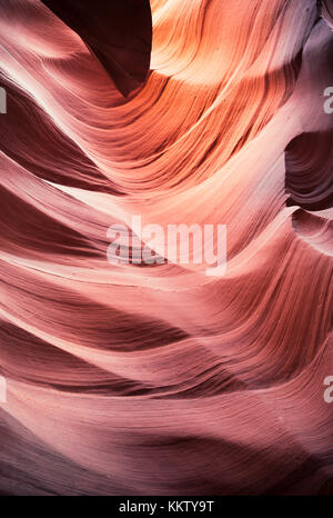 Belle lumière et formes colorées de sand rock dans lower Antelope Canyon Banque D'Images