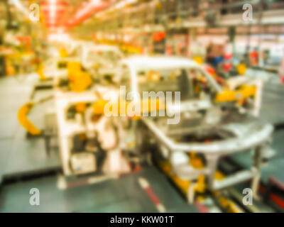 Résumé du processus de montage Souder blured Metal location de cabine pour l'automobile industriel concept idée d'arrière-plan Banque D'Images