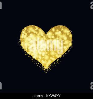 La magie d'Or. en forme de coeur, symbole de la saint valentin vector illustration Illustration de Vecteur