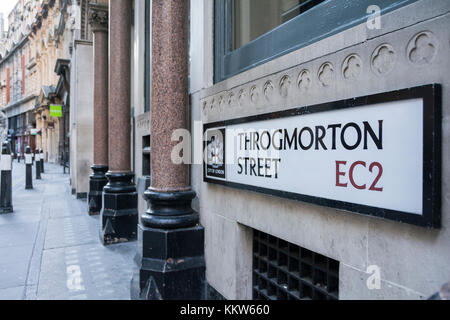 Throgmorton Street dans la ville de London, UK Banque D'Images