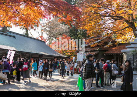 Mont Takao, Japon. 2 décembre 2017. Beaucoup de gens visitent le Mont Takao et apprécient le feuillage d'automne le premier week-end de décembre. Crédit: Yuichiro Tashiro crédit: y.location/Alay Live News Banque D'Images