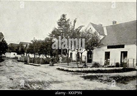 Une carte postale vintage de 1908 représentant Dolenje Vasi, un village de Slovénie. La carte postale capture une vue historique du village, offrant un aperçu du passé et du patrimoine culturel de la région. Banque D'Images