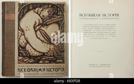 Le titre fait référence à un livre intitulé 'The General History', édité par Satyricon, publié en 1910. Il reflète les tendances intellectuelles et littéraires du début du XXe siècle, en se concentrant potentiellement sur les récits et l'analyse historiques. Banque D'Images
