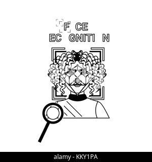 L'analyse biométrique de reconnaissance faciale concept icons set Illustration de Vecteur