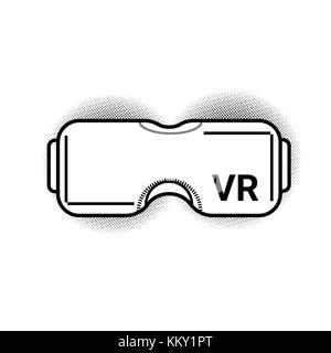 Lunettes de réalité virtuelle vr modernes des lunettes ou un casque isolé sur fond blanc Illustration de Vecteur