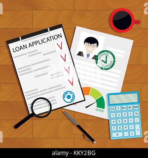 L'approbation de crédit. concept de prêt hypothécaire pour le document financier, vector illustration Illustration de Vecteur