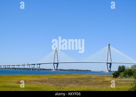 Pont Arthur Ravenel Jr., Charleston en Caroline du Sud, USA Banque D'Images