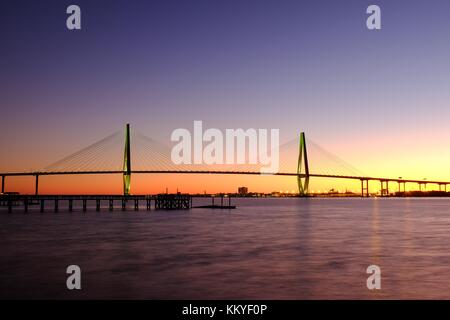 Pont Arthur Ravenel Jr., Charleston en Caroline du Sud, USA Banque D'Images