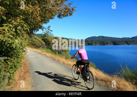 Sentier régional Galloping Goose ( 55 kilomètres) entre Victoria et leechtown, île de Vancouver, Colombie-Britannique, Canada Banque D'Images