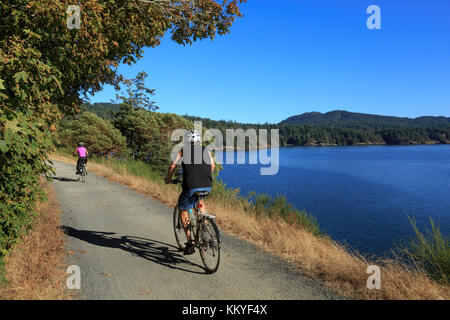 Sentier régional Galloping Goose ( 55 kilomètres) entre Victoria et leechtown, île de Vancouver, Colombie-Britannique, Canada Banque D'Images