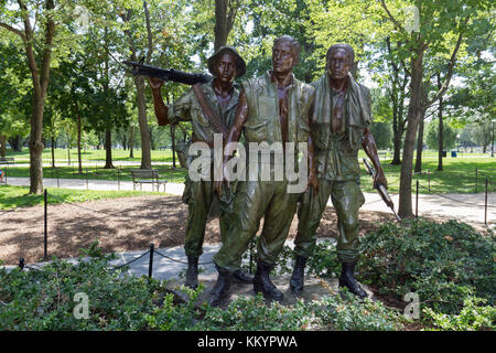 Les trois combattants Mémorial, partie de la Vietnam Veterans Memorial, le National Mall, Washington, DC, United States. Banque D'Images