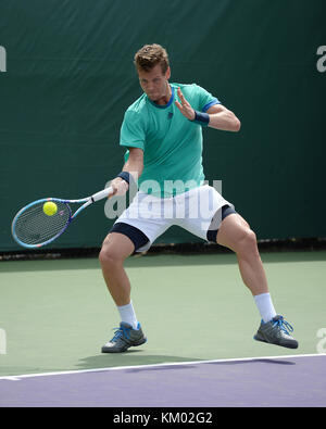 KEY BISCAYNE, FL - 22 MARS : Tomas Berdych pendant l'Open de Miami deuxième jour présenté par Itau au Crandon Park tennis Centre le 22 mars 2016 à Key Biscayne, Floride. Personnes: Tomas Berdych Banque D'Images