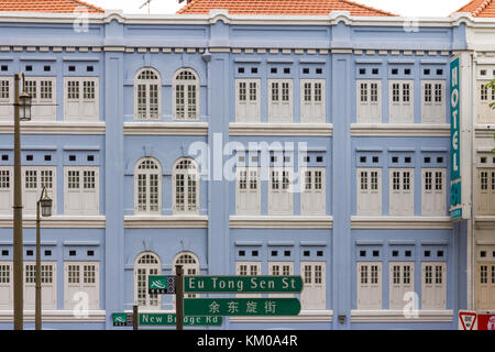 Hotel 81 en chinois restauré bâtiment patrimonial, New Bridge Road, Chinatown, Singapour Banque D'Images