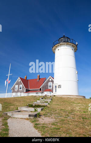 Nobska lumière, également connu sous le nom de nobska point light est un phare situé à Woods Hole sur la pointe sud-ouest de Cape Cod, Massachusetts. Banque D'Images