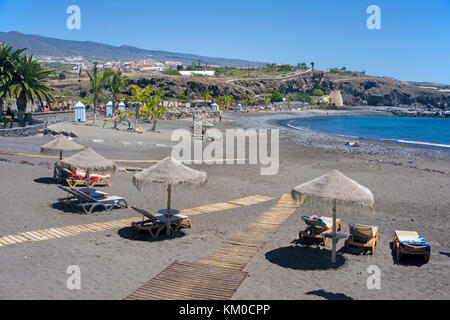 Playa San Juan, plage de la côte ouest de l'île, l'île de Tenerife, Canaries, Espagne Banque D'Images