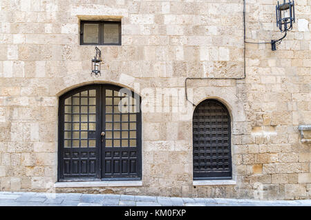 Fragment d'une rue Knight sur l'île grecque de Rhodes. Banque D'Images