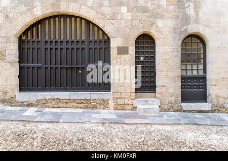 Fragment d'une rue Knight sur l'île grecque de Rhodes. Banque D'Images