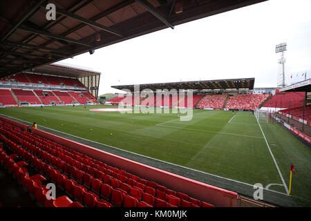 Vue générale de la hauteur de l'avant de la Ladbrokes Scottish Premiership match au Pittodrie Stadium, Aberdeen. Banque D'Images