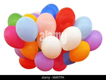 Beaucoup de ballons colorés isolé sur fond blanc Banque D'Images