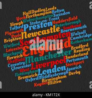Localités en Angleterre mot concept cloud Banque D'Images