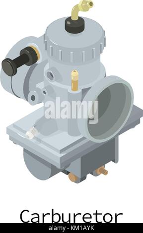 L'icône du carburateur, style 3D isométrique Illustration de Vecteur