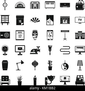 Icons set meubles de style simple, Illustration de Vecteur