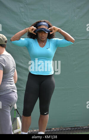 Serena Williams pour les pompes ouvertes, Miami Crandon Park Tennis Center, Miami, Journée Portes Ouvertes 23/03/2016. Banque D'Images