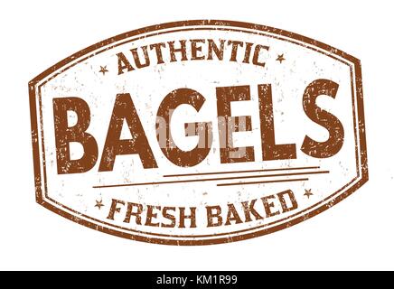 Bagels grunge tampons sur fond blanc, vector illustration Illustration de Vecteur