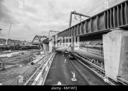 Photo aérienne du pont de corde de Salford Banque D'Images