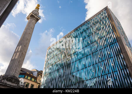 Le Monument Bâtiment par Ken Shuttleworth's Make Architects au 11-19 rue du monument, Ville de London, UK Banque D'Images