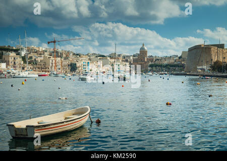 L'horizon de Kalkara, l'une des trois villes, de Malte. Banque D'Images