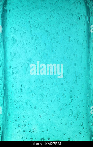 La texture de fond de couleur bleu sarcelle transparent solide avec le modèle de verre de bulles d'air, Close up Banque D'Images