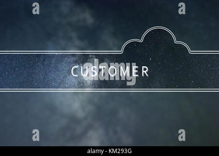 Mot CLIENT Concept cloud. Arrière-plan de l'espace. Banque D'Images
