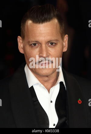 Murder on the Orient Express - première mondiale au Royal Albert Hall, Kensington Gore, Londres avec : Johnny Depp où : Londres, Royaume-Uni quand : 02 Nov 2017 crédit : WENN.com Banque D'Images