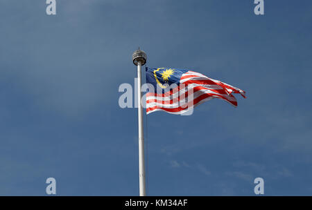 Vue générale de la Malaisie au drapeau géant merdeka square à Kuala Lumpur, le 3 décembre 2017. Banque D'Images