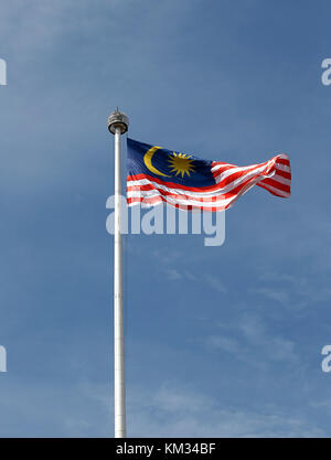 Vue générale de la Malaisie au drapeau géant merdeka square à Kuala Lumpur, le 3 décembre 2017. Banque D'Images