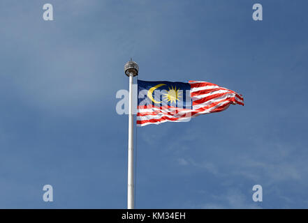 Vue générale de la Malaisie au drapeau géant merdeka square à Kuala Lumpur, le 3 décembre 2017. Banque D'Images