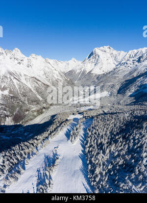 Vue panoramique de la vallée de Valtournenche chiareggio - valtellina (Sondrio) Banque D'Images